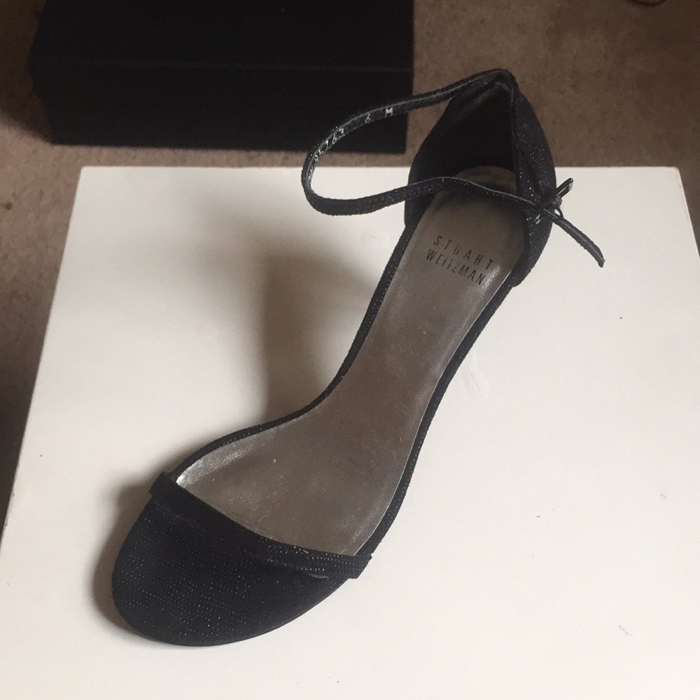 stuart weitzman classical naked mid heel open